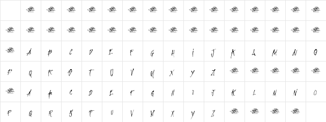 MCF Revolution ink Regular Character Map MCF Revolution ink Regular Character Map