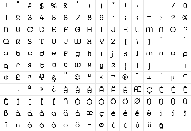 Media-Serial Regular Character Map