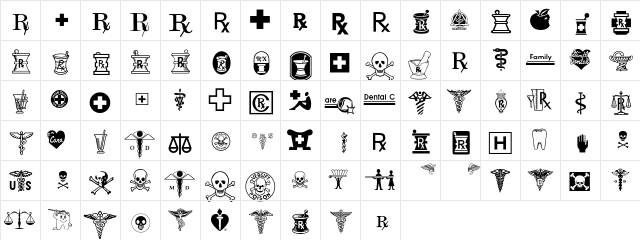 MedicalPharmaceutical P01 Character Map