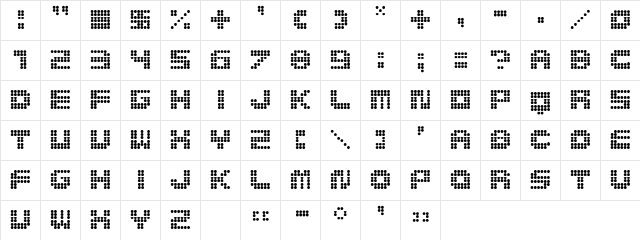 MedLed Regular Character Map