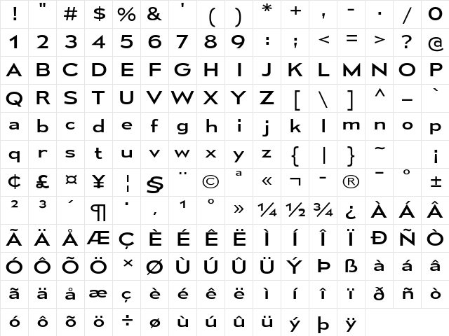 Mesmerize Expanded Character Map Mesmerize Expanded Character Map