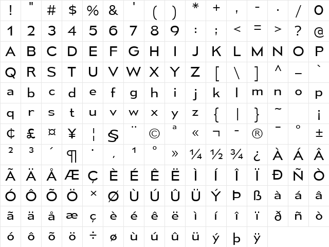 Mesmerize SemiExpanded Book Character Map
