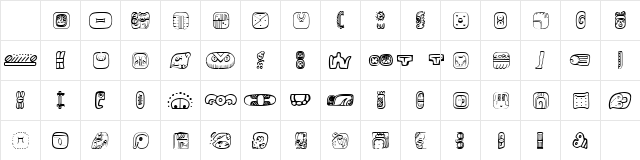 MesoAmerica Dings Four Regular Character Map MesoAmerica Dings Four Regular Character Map