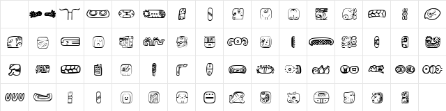 MesoAmerica Dings Regular Character Map MesoAmerica Dings Regular Character Map