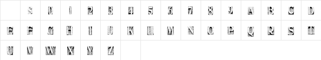 MetalBlockThree Regular Character Map