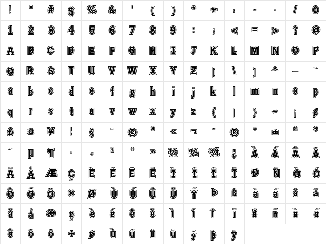 Metro College Regular Character Map Metro College Regular Character Map