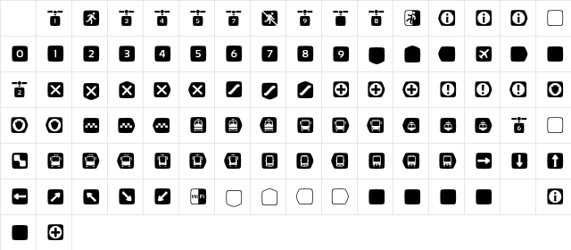 MetroFont Regular Character Map MetroFont Regular Character Map