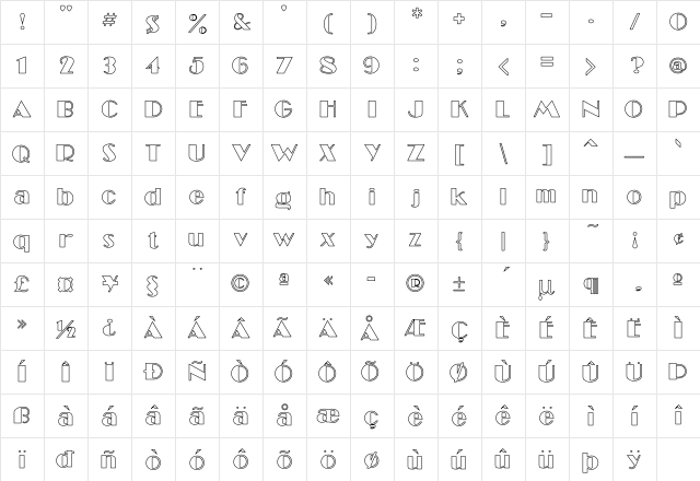 Miami Ho Regular Character Map