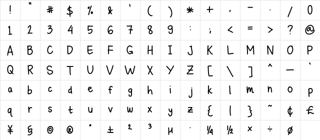 michelle lazy hand Medium Character Map