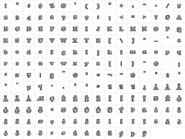 Modius 'PizzaType' Regular Character Map Modius 'PizzaType' Regular Character Map