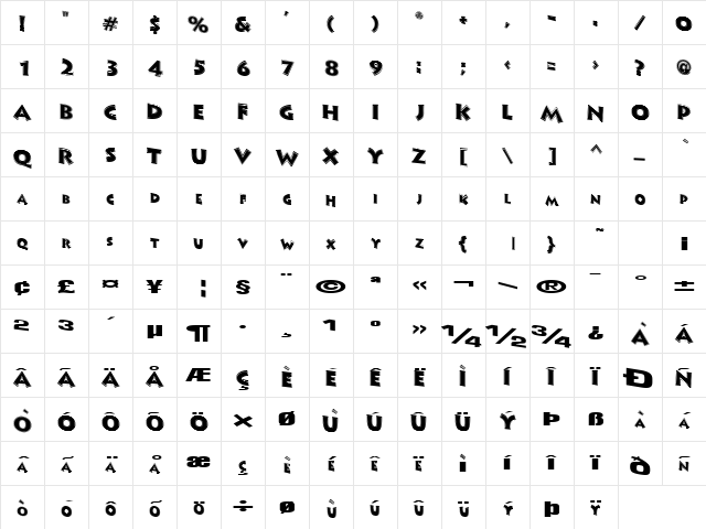 MidVictorian117 Regular Character Map MidVictorian117 Regular Character Map