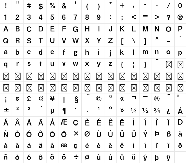 A-OTF Midashi Go MB1 Std DeBold Character Map