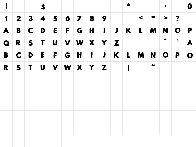 Mild Life Regular Personal Use Regular Character Map