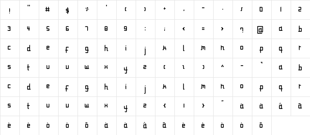 Modulare 1 Regular Character Map