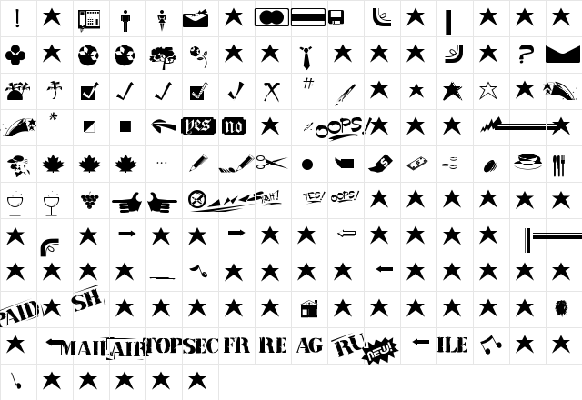 MiniPics Normal Character Map