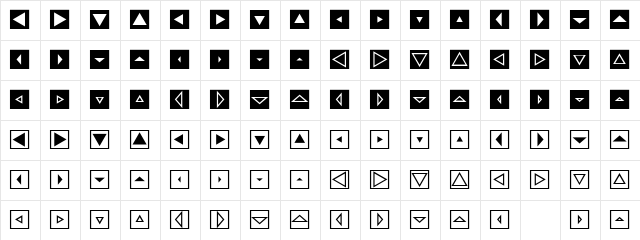 MiniPics DirectionalST Character Map