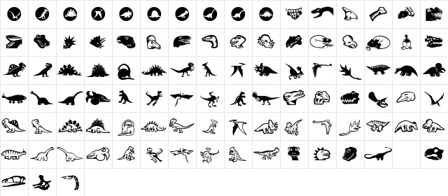 MiniPics LilDinos Character Map