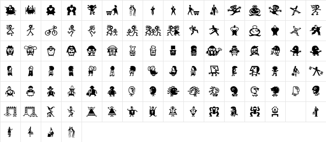 MiniPics LilFolks Character Map
