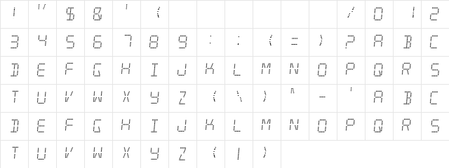 Minisystem Normal Character Map