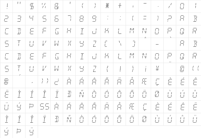 Minisystem Regular Character Map