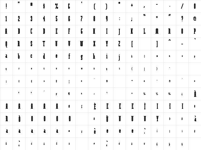 ModulaRoundSerifUltra Regular Character Map