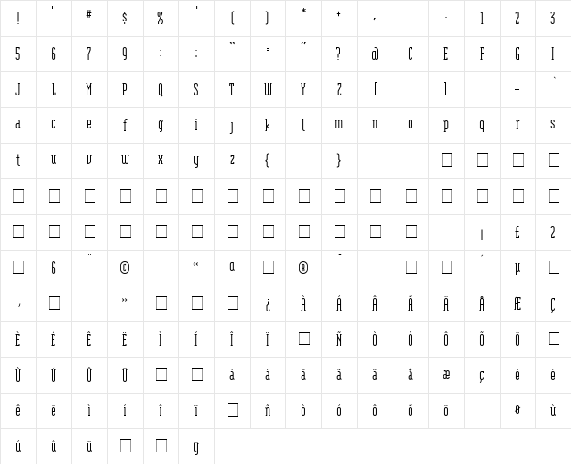 ModulaSerif Medium Character Map ModulaSerif Medium Character Map