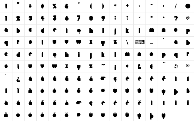 Misirlou Regular Character Map Misirlou Regular Character Map