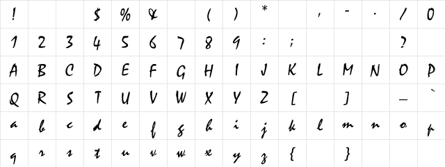 Mistral Regular Character Map Mistral Regular Character Map