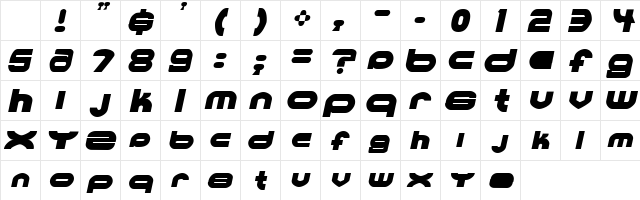MKUltra Italic Character Map MKUltra Italic Character Map