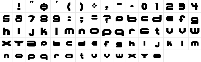 MKUltra Regular Character Map MKUltra Regular Character Map