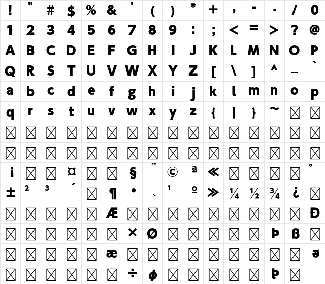 MO UDShinGo Hangul Ko2 U Character Map
