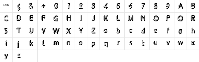 Moderne-Zelda Regular Character Map