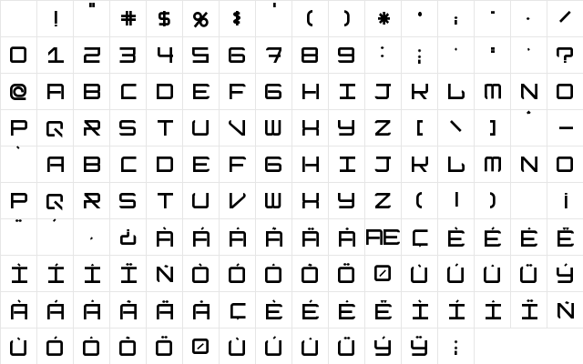 ModernismBold Regular Character Map ModernismBold Regular Character Map