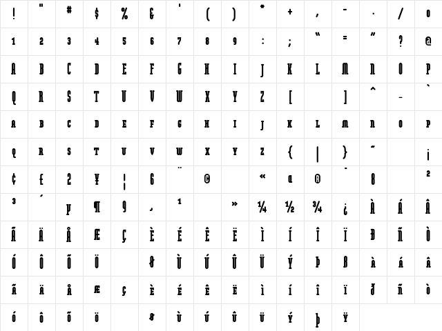 Modula RoundSerifUltraSmCap Character Map Modula RoundSerifUltraSmCap Character Map