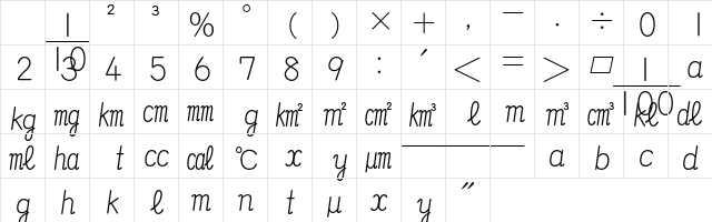 MO GSuujiIt K10 Character Map