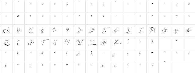 Auggie Devothy Demo Regular Character Map