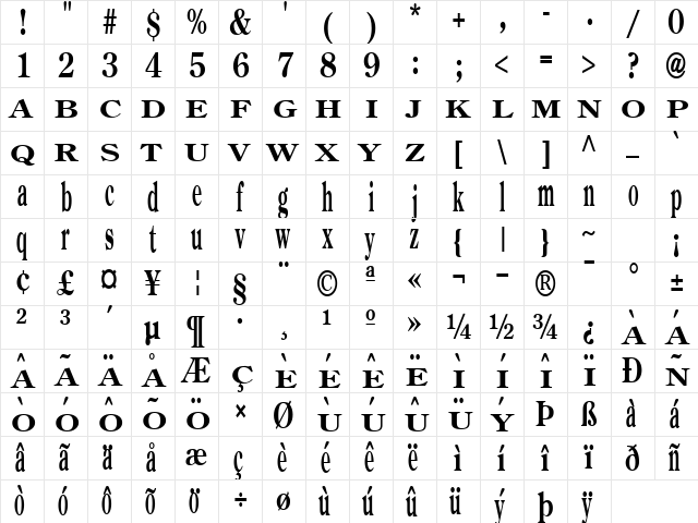 Mole Regular Character Map