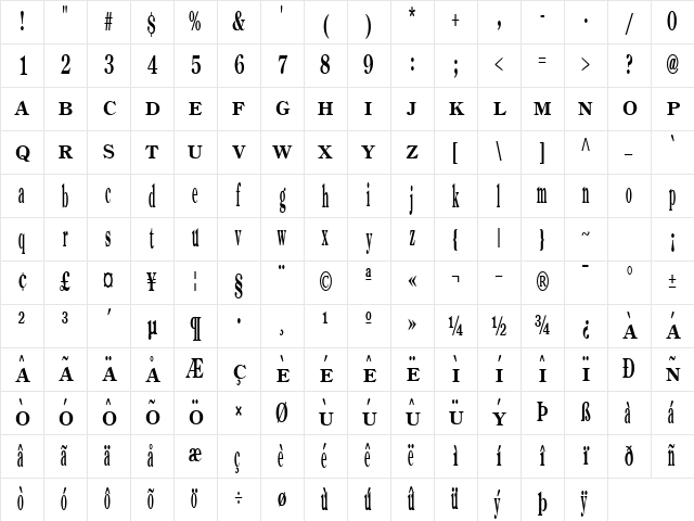Mole Regular Character Map