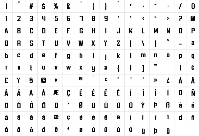 Molard Bold Character Map Molard Bold Character Map