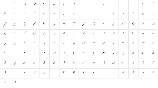 Mon___criture Medium Character Map