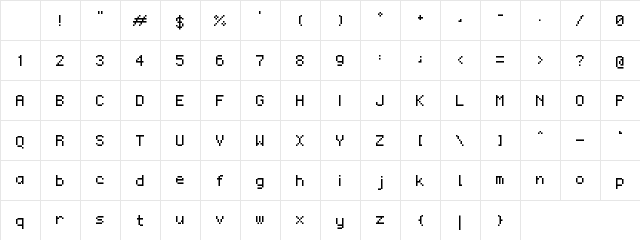 Monaco Regular Character Map Monaco Regular Character Map