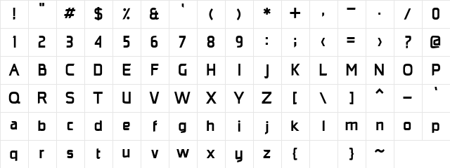 Monopoly Bold Character Map