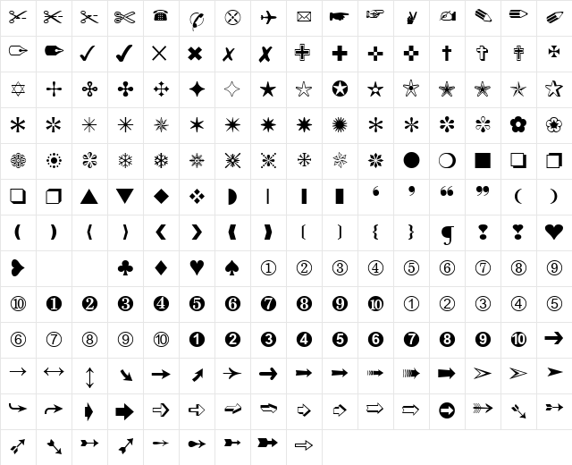Monotype Sorts Regular Character Map Monotype Sorts Regular Character Map