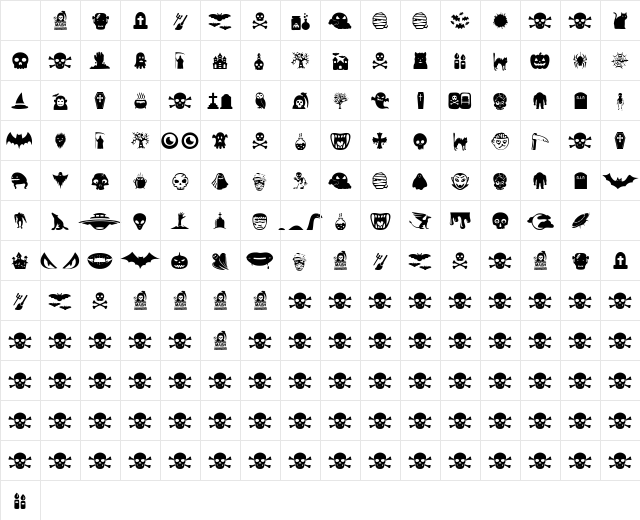 Monster Mash Regular Character Map Monster Mash Regular Character Map