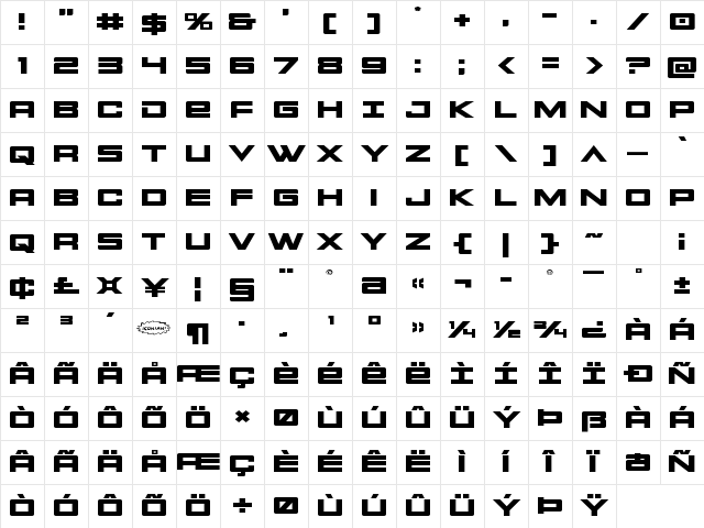 Montroc Expanded Expanded Character Map Montroc Expanded Expanded Character Map