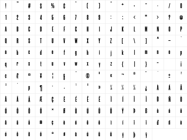 Morganite ExtraBold Character Map