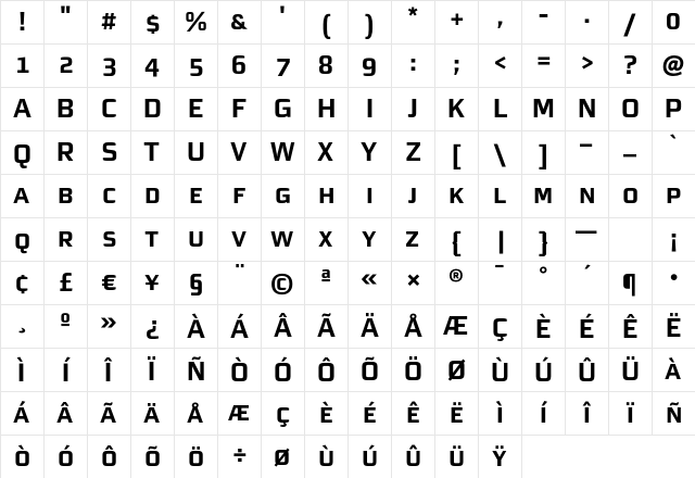 MorganSnExpert Bold Character Map