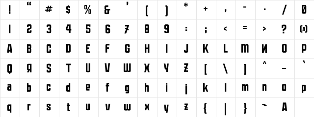 Moshka Regular Character Map
