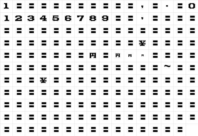 MOSuuji H A CGn Character Map MOSuuji H A CGn Character Map