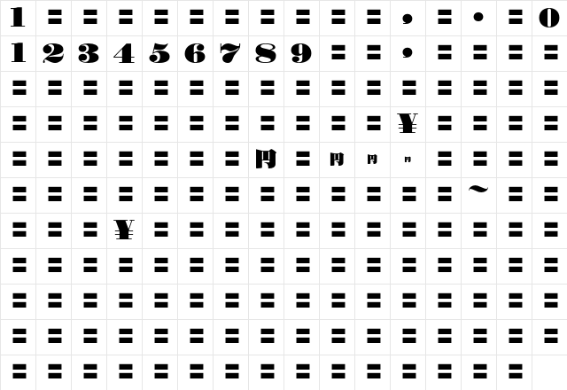 MOSuuji H C ADn Character Map MOSuuji H C ADn Character Map